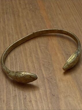 Vintage metal Snake Head Reptile Bracelet - Unbranded